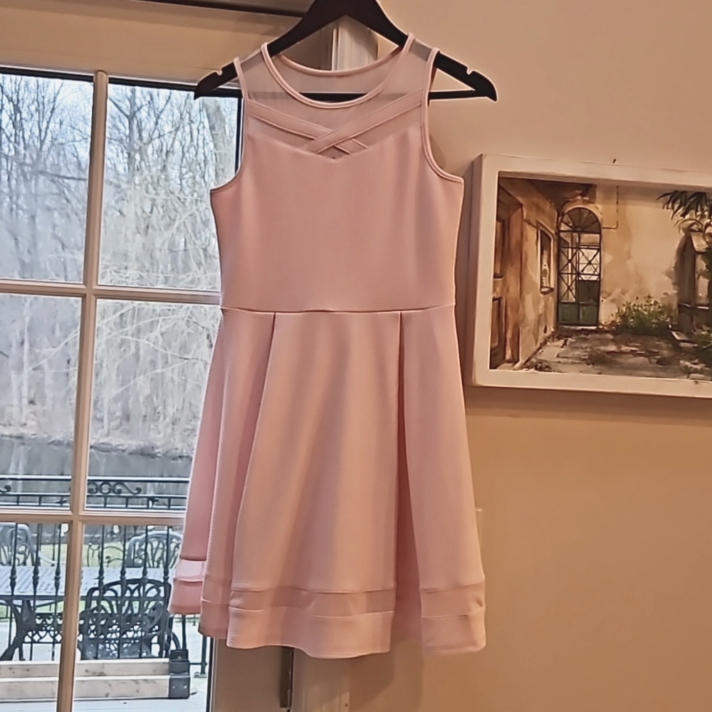 Girls Pink Illusion Dress